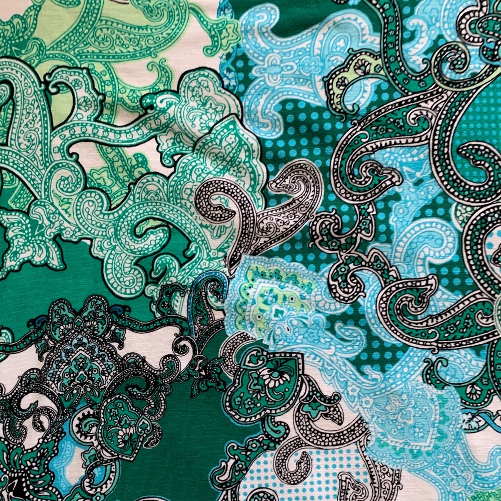 Chico's Vibrant Green Patterned Blouse - Picture 6 of 6